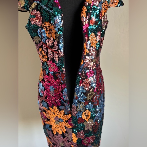 Dress the Population Vibrant Sequin Mini Dress Size Large sequins elegant party - Picture 5 of 10